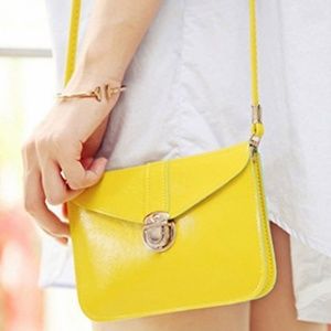 NWT yellow spring crossbody purse in PU leather